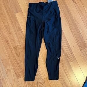 Puma Black Performance High-Rise Leggings with Side Pockets